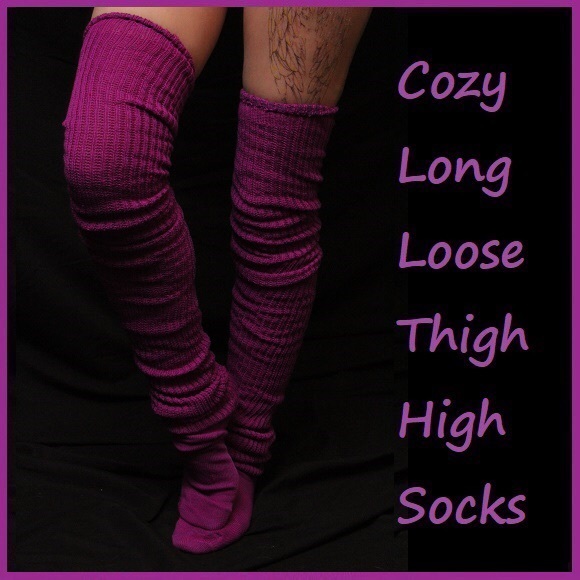 Long Loose Thigh High Socks Over The Knee Japanese - Picture 7 of 8